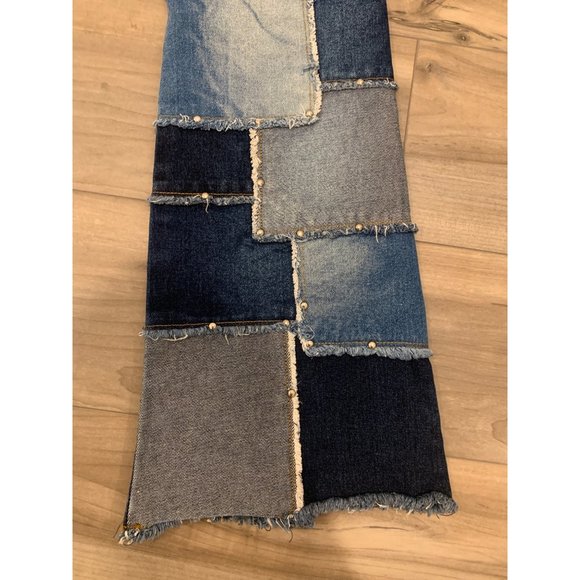 Vintage Zana Di Retro Patchwork Flares Boot Cut Jeans Size 7 - Picture 8 of 11